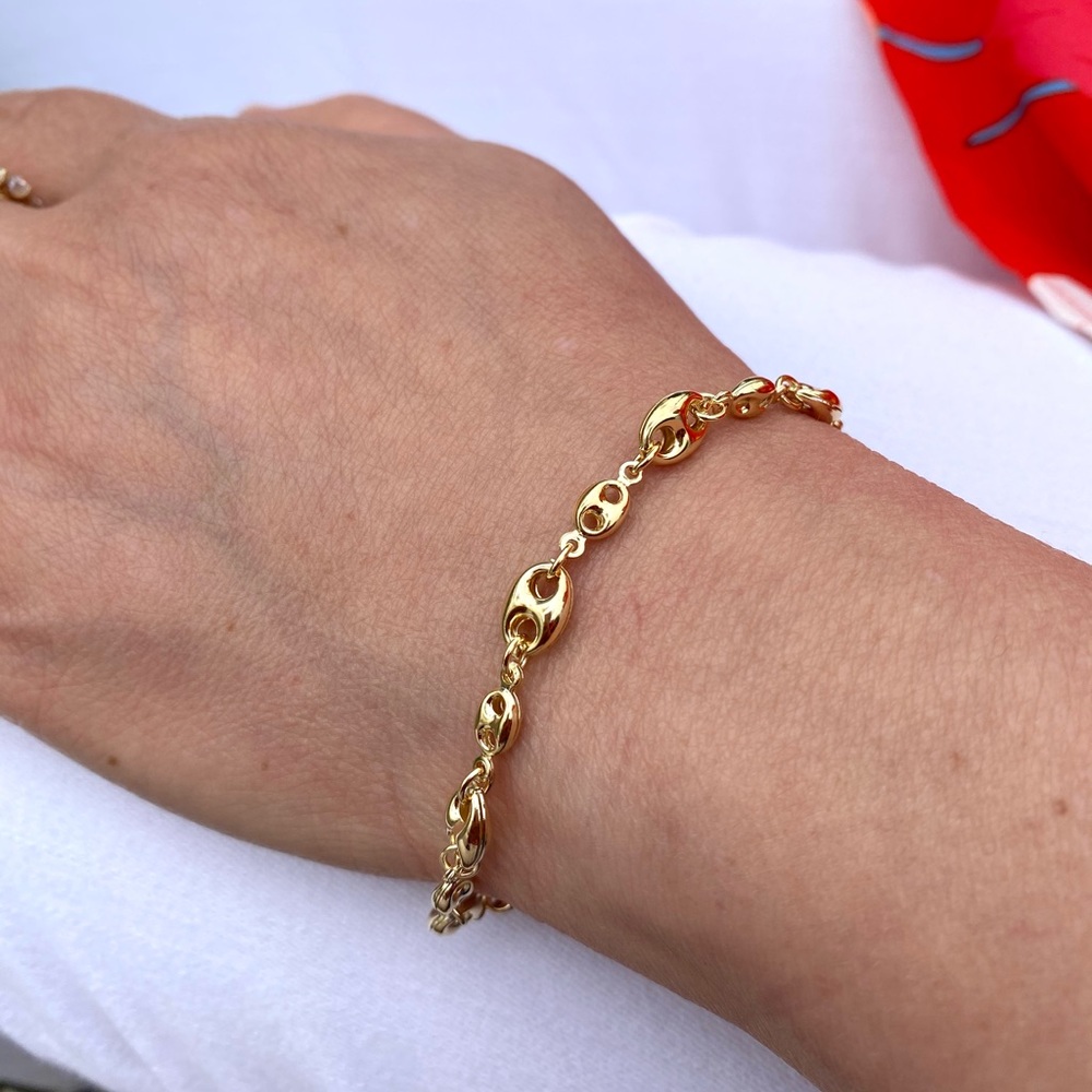 18K Gold Filled Gucci Puff Link Bracelet